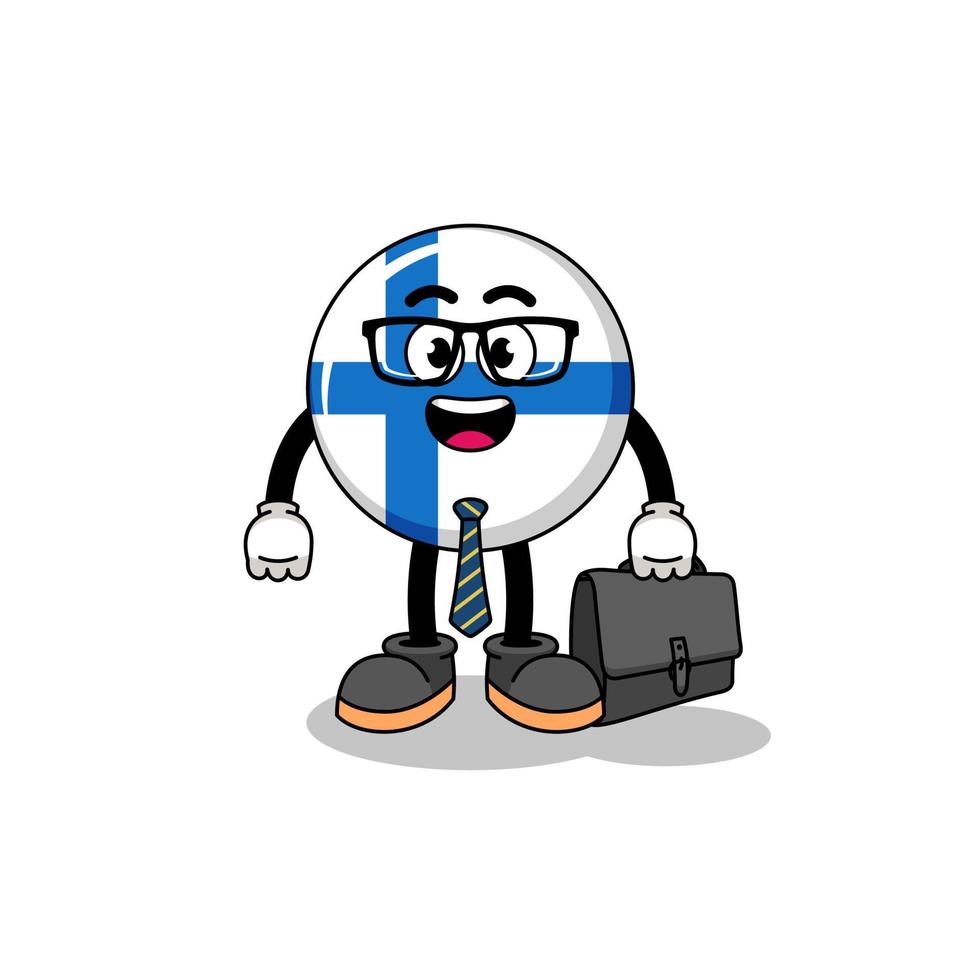 finland mascot as a businessman vector