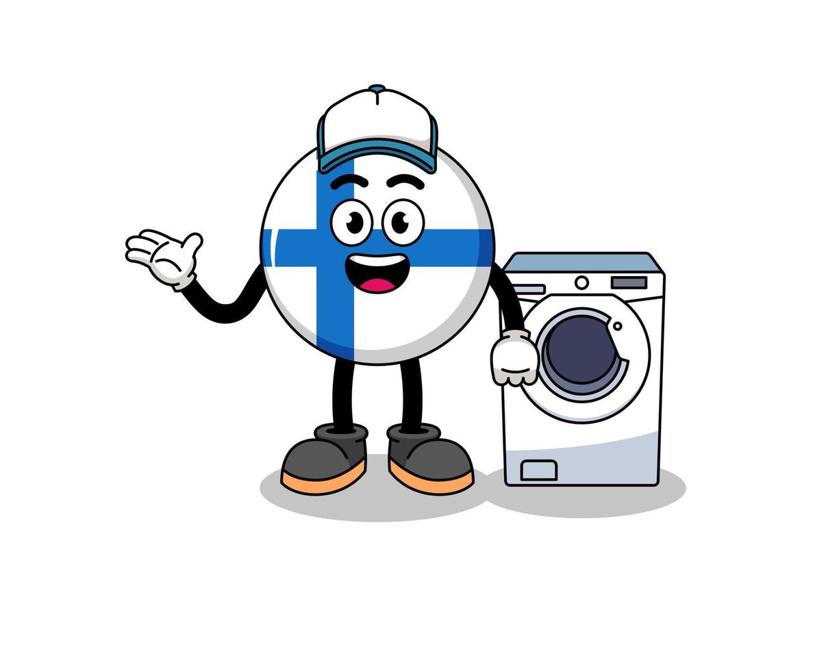 finland illustration as a laundry man vector