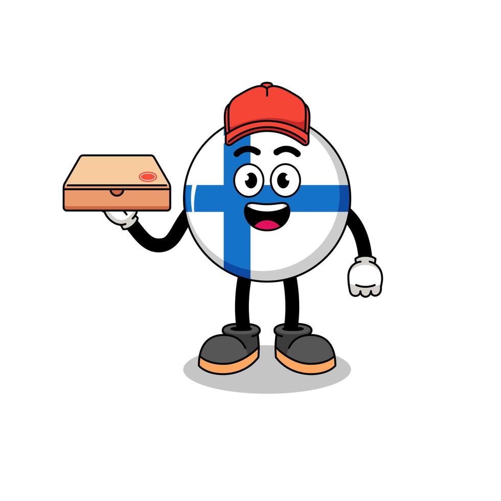 finland illustration as a pizza deliveryman vector