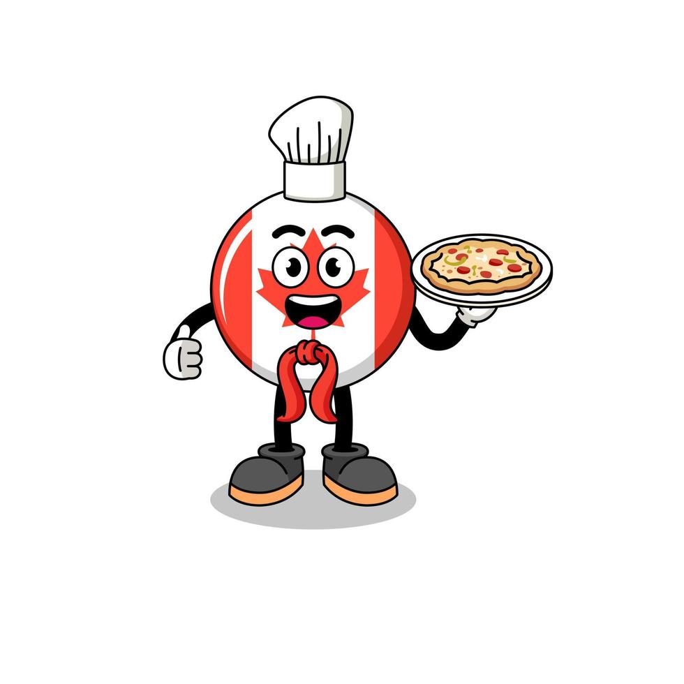 Illustration of canada flag as an italian chef vector