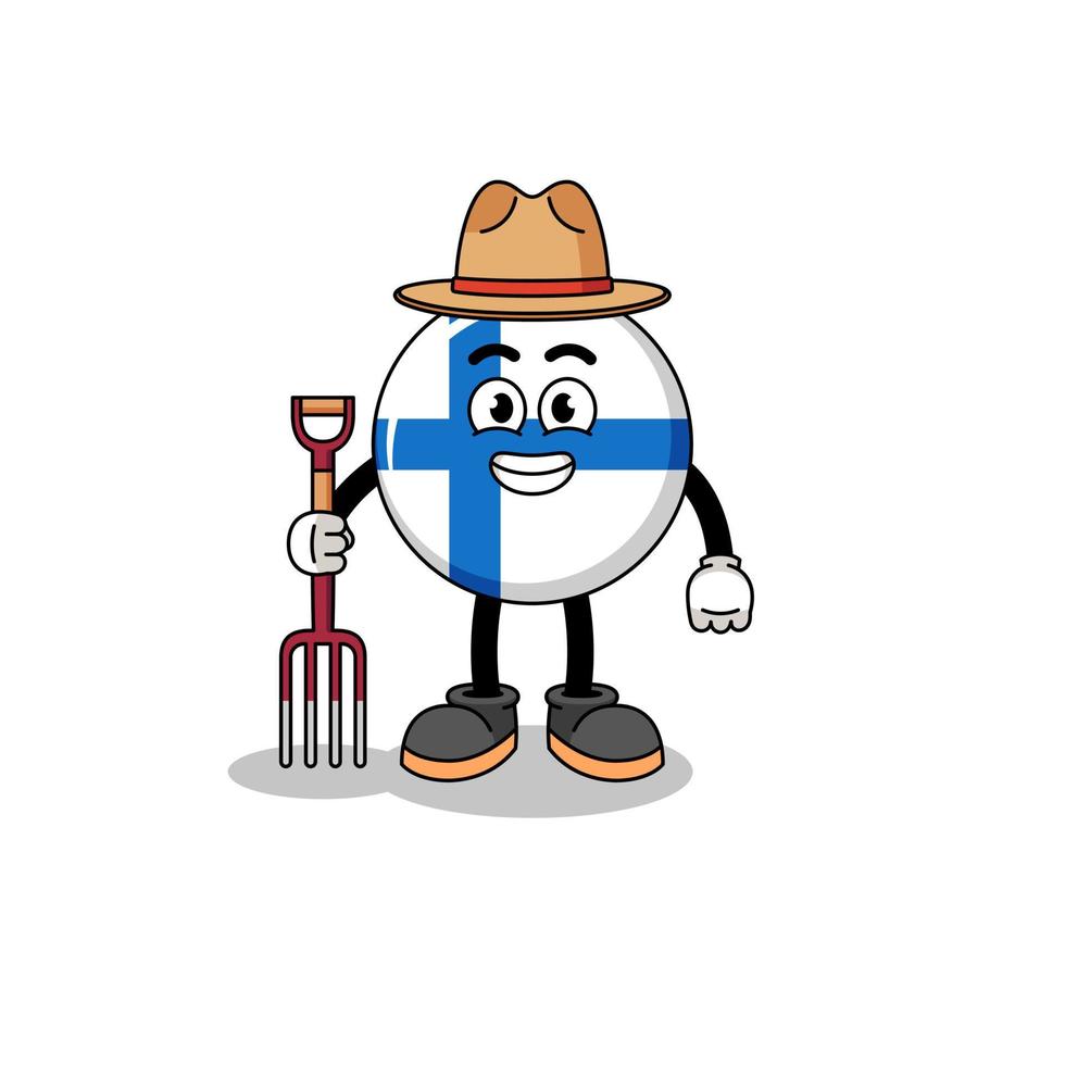 Cartoon mascot of finland farmer vector