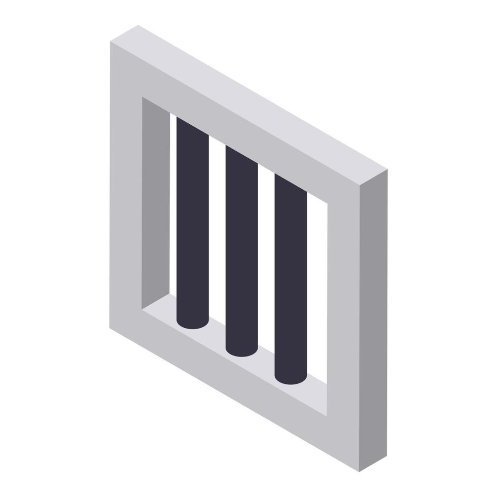 Prison window icon, isometric style vector