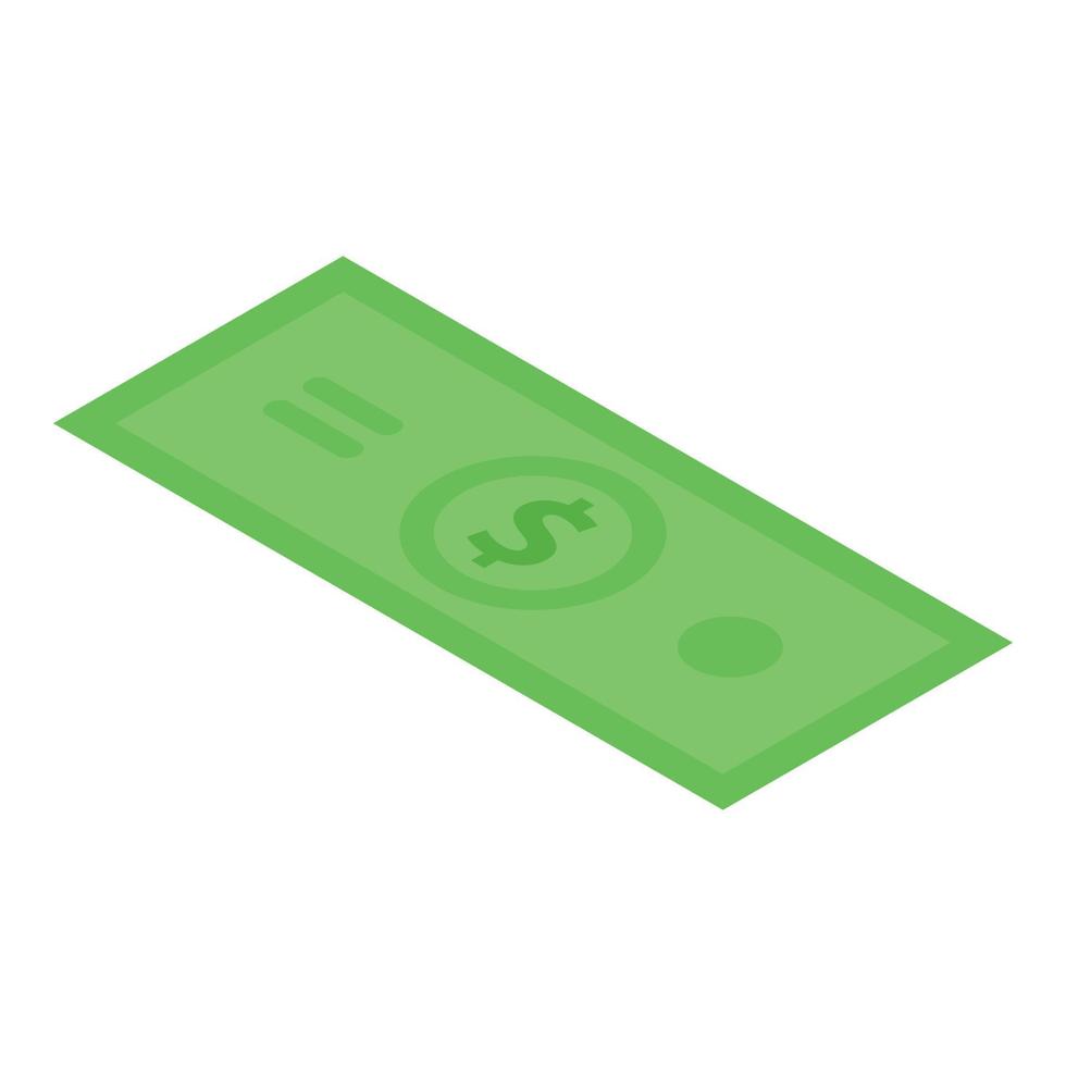 Dollar banknote icon, isometric style vector