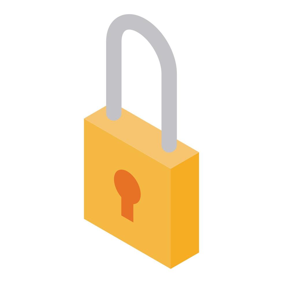 Padlock icon, isometric style vector