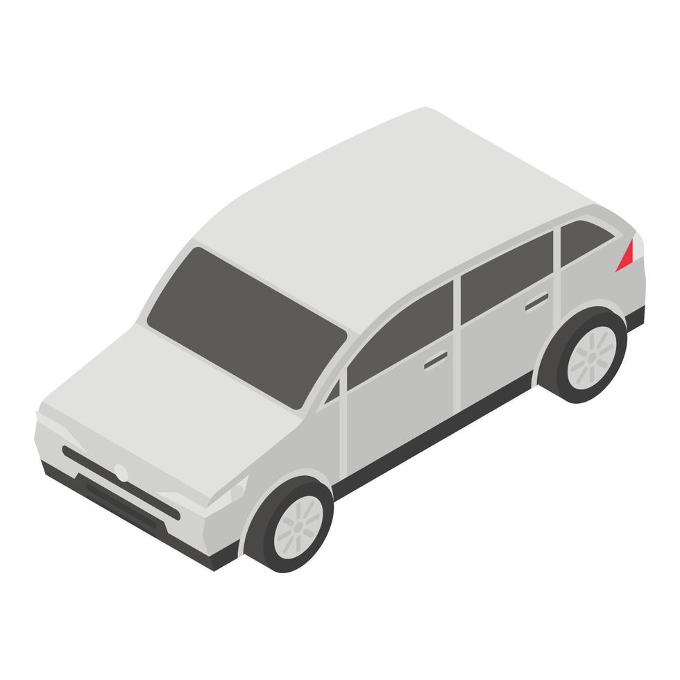 icono de coche gris, estilo isométrico vector