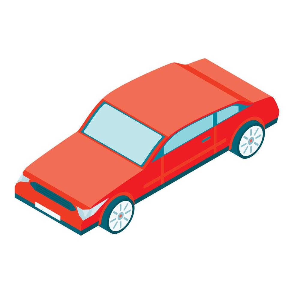 icono de coche rojo, estilo isométrico vector