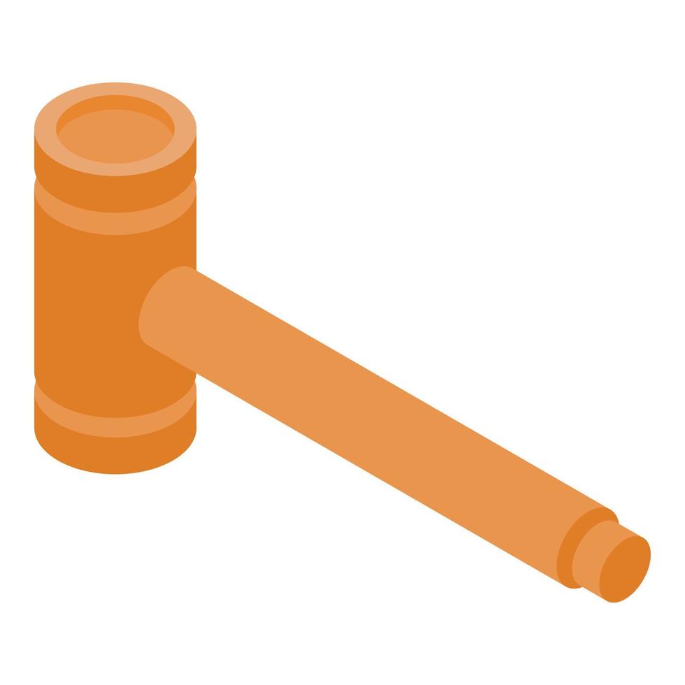 Judge hammer icon, isometric style vector