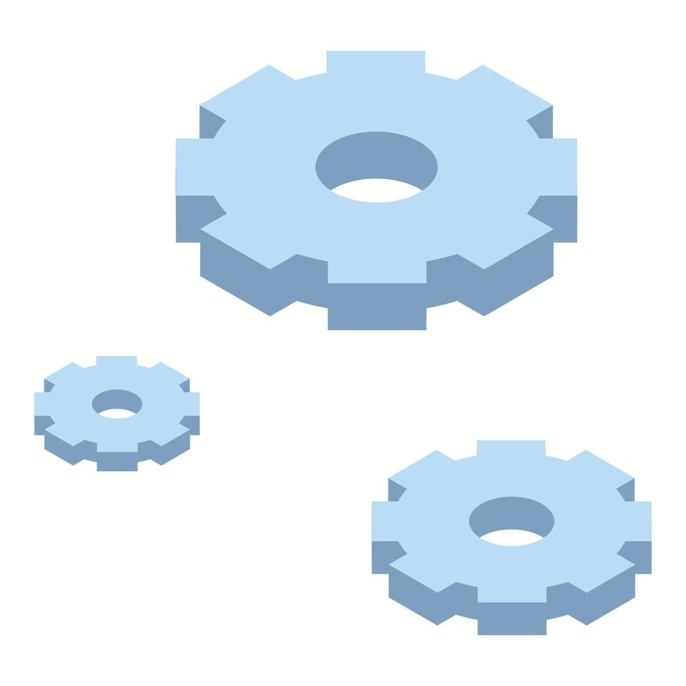 Gear wheels icon, isometric style vector