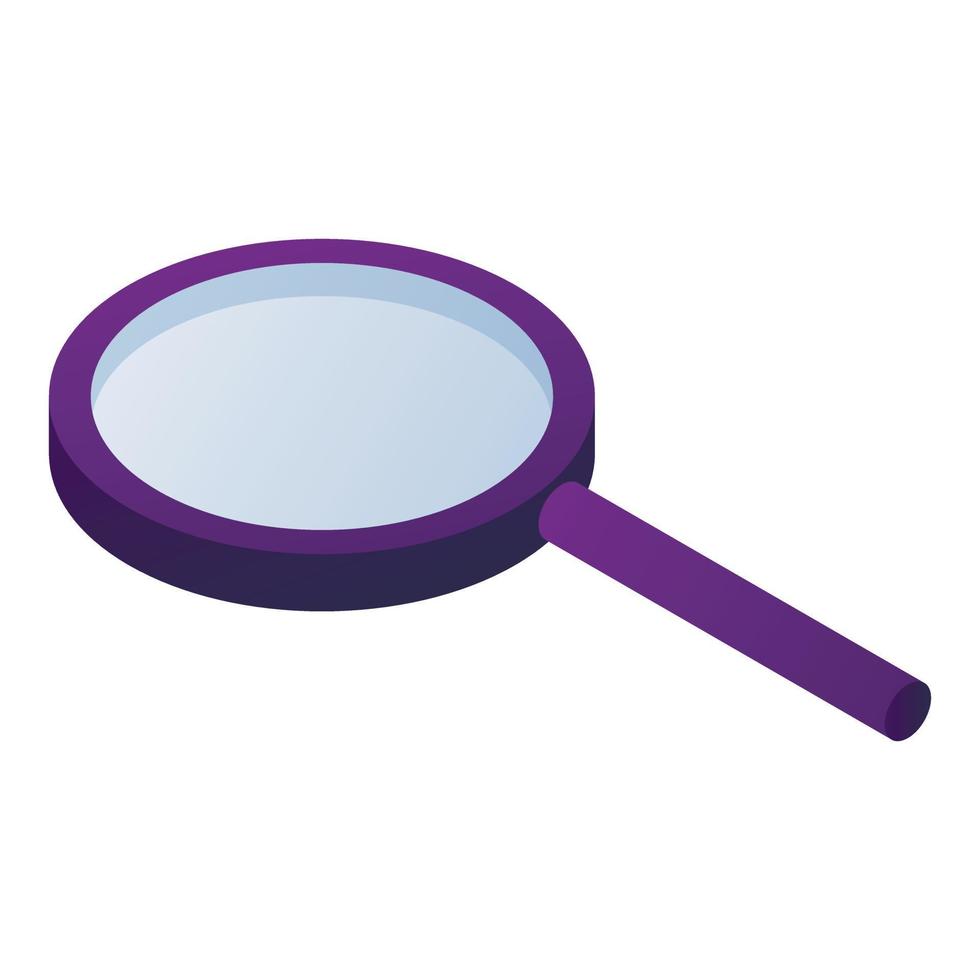 Magnify glass icon, isometric style vector