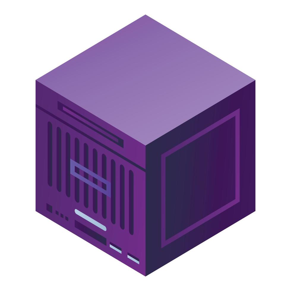 Server box icon, isometric style vector