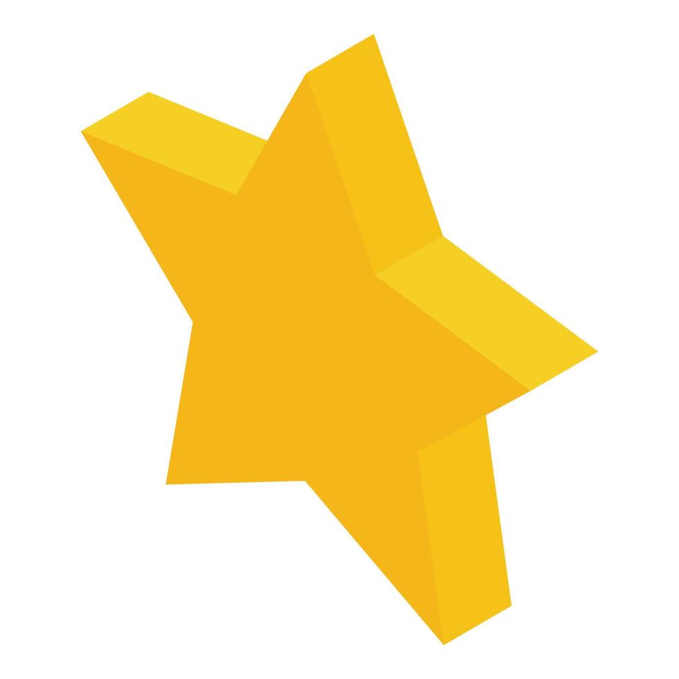 Gold star icon, isometric style vector