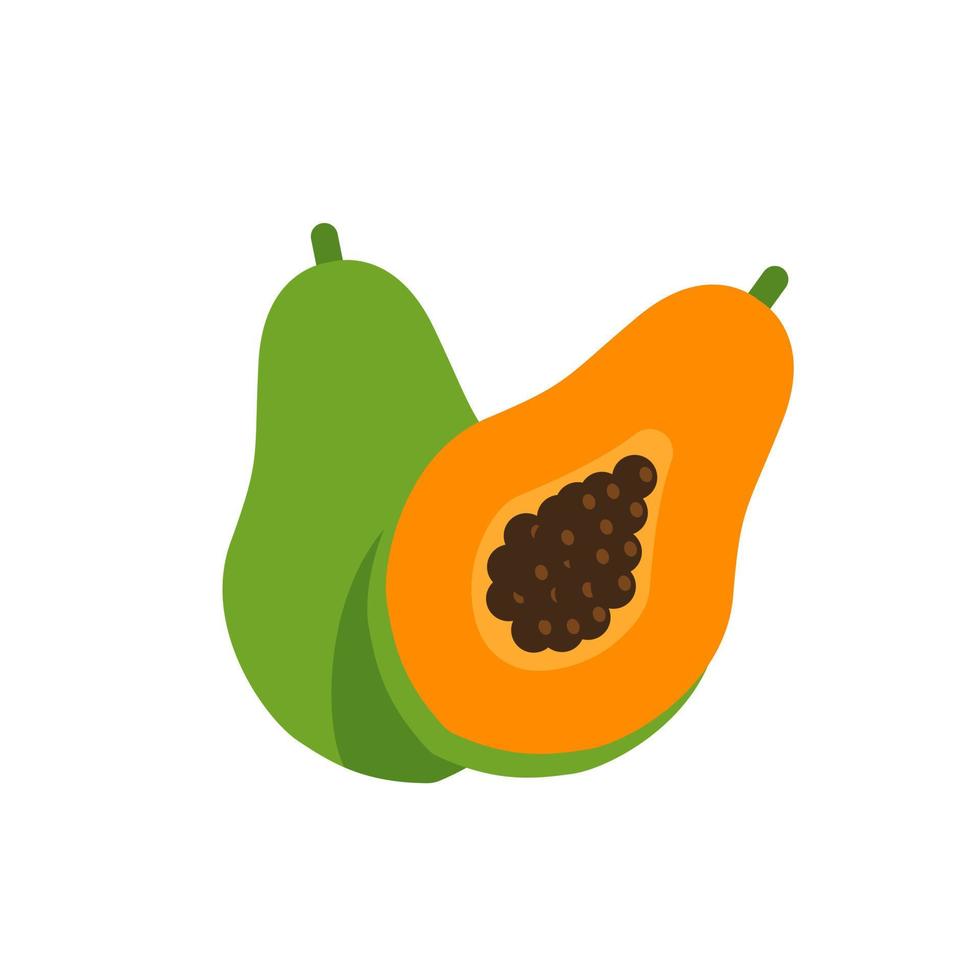 papaya, diseño plano icono vector ilustración