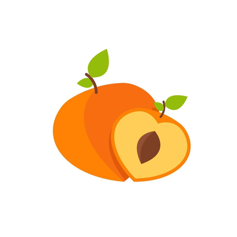 Peach,flat design icon vector illustration