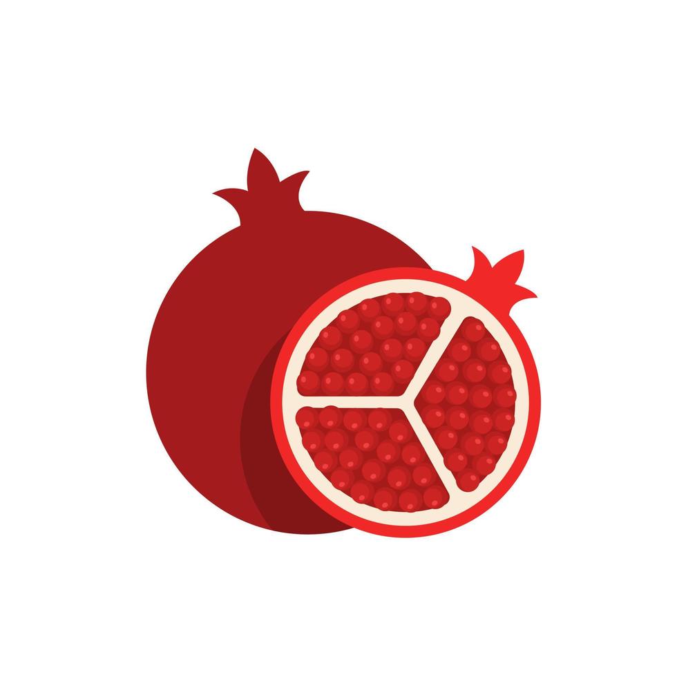 Pomegranate,flat design icon vector illustration