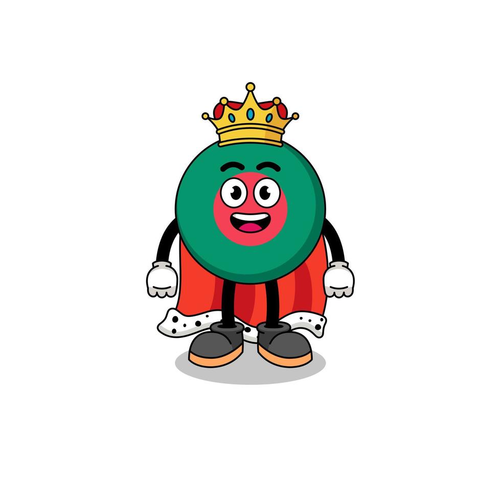ilustración de la mascota del rey de la bandera de bangladesh vector