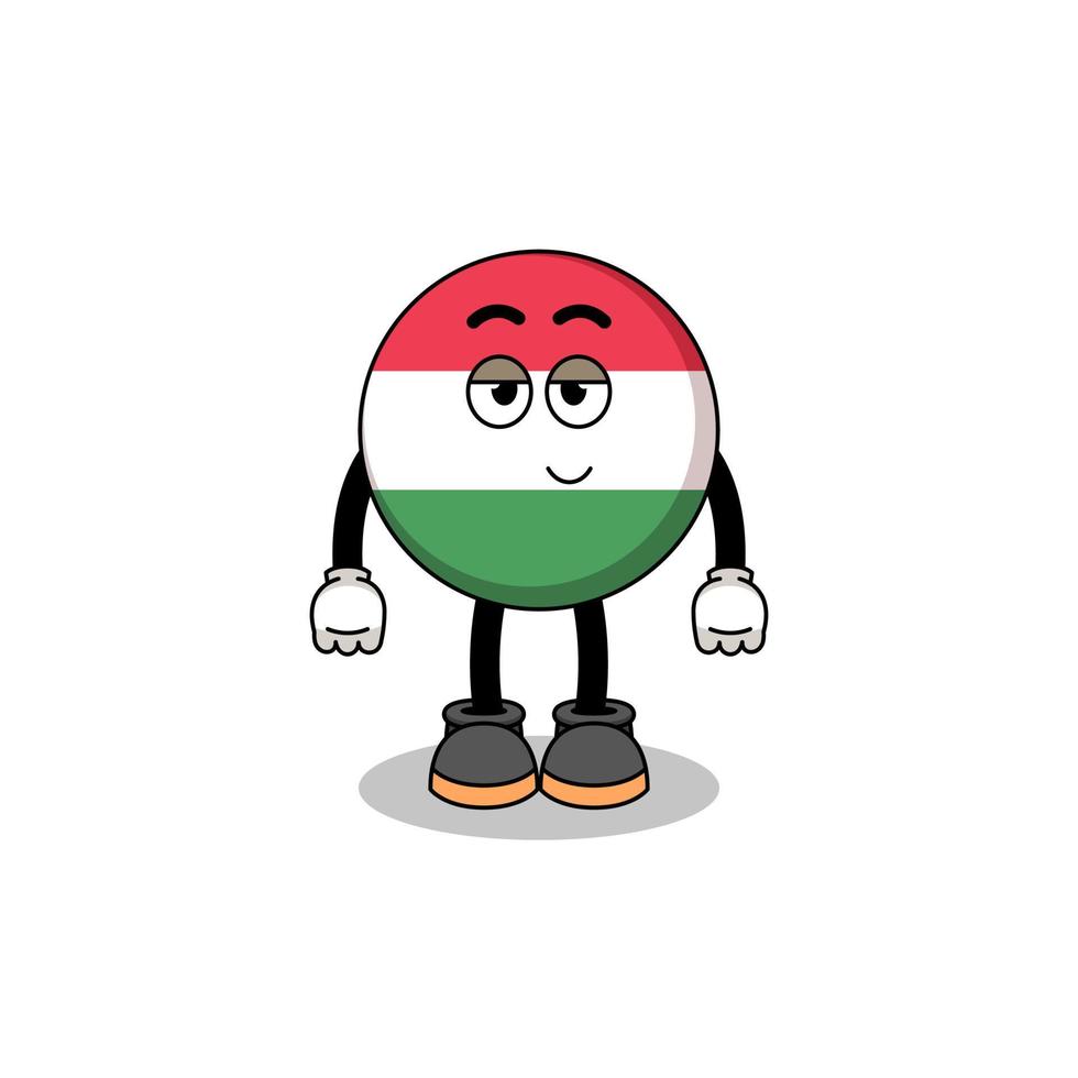 hungary flag cartoon couple with shy pose vector