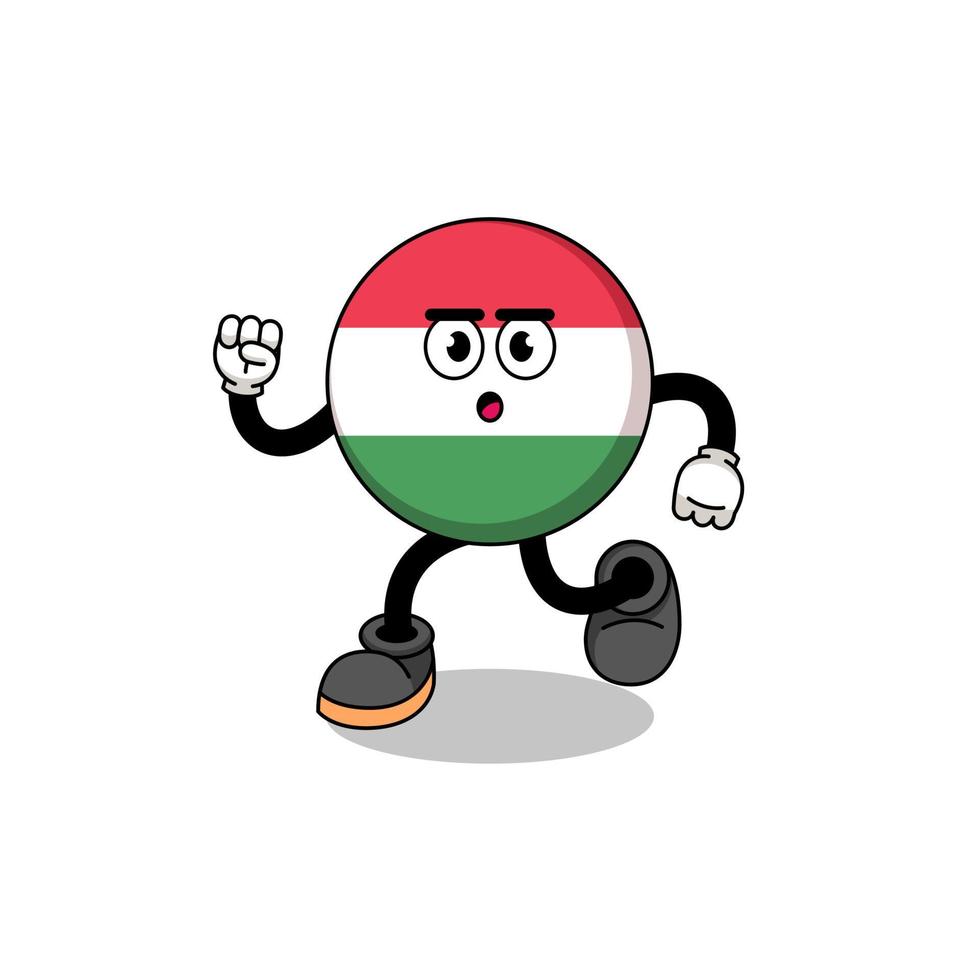 running hungary flag mascot illustration vector