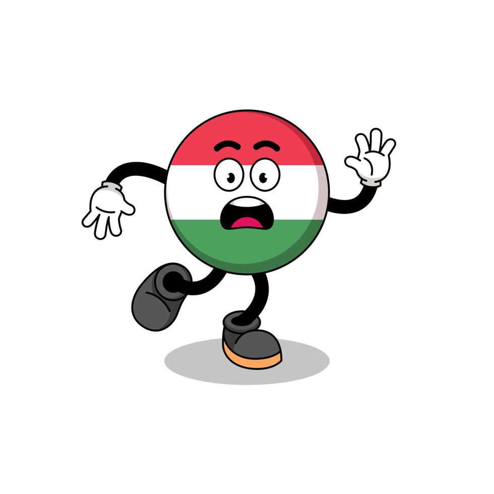 slipping hungary flag mascot illustration vector