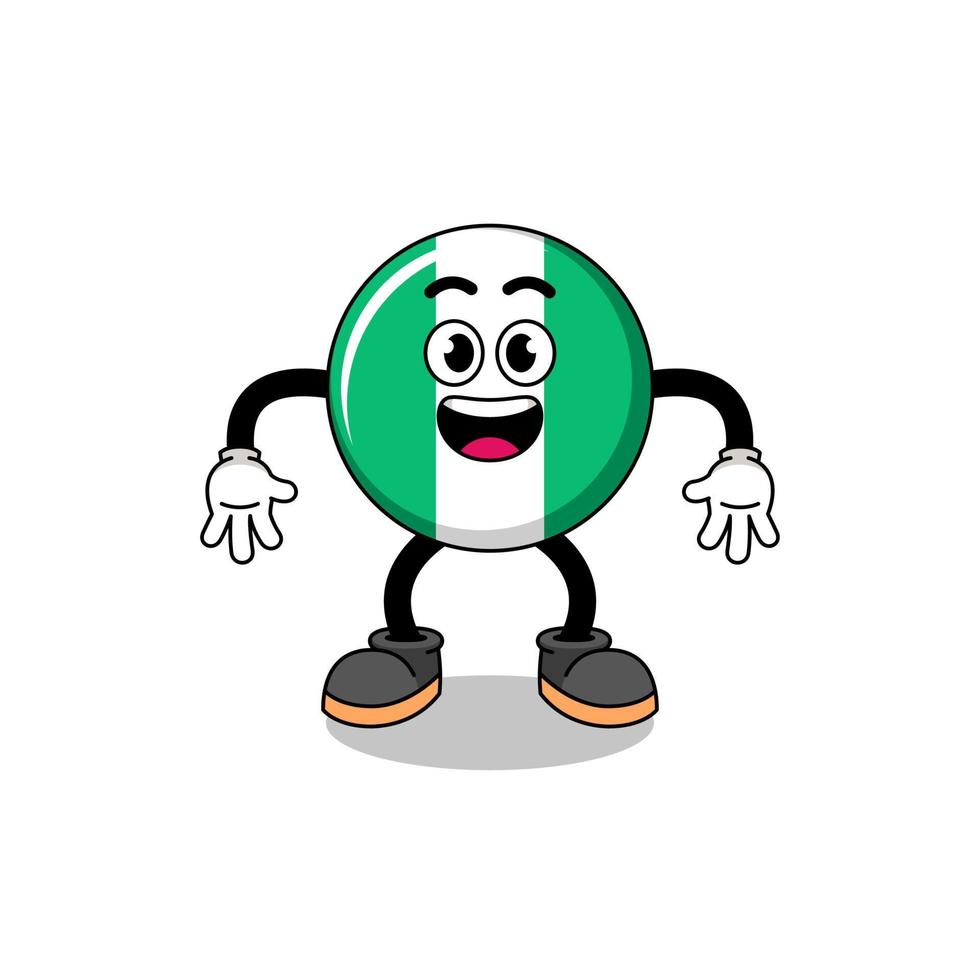 nigeria flag cartoon with surprised gesture vector
