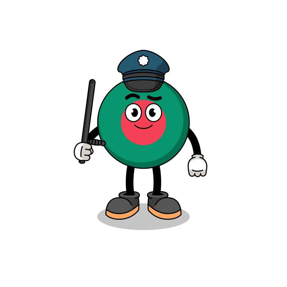 Cartoon Illustration of bangladesh flag police vector