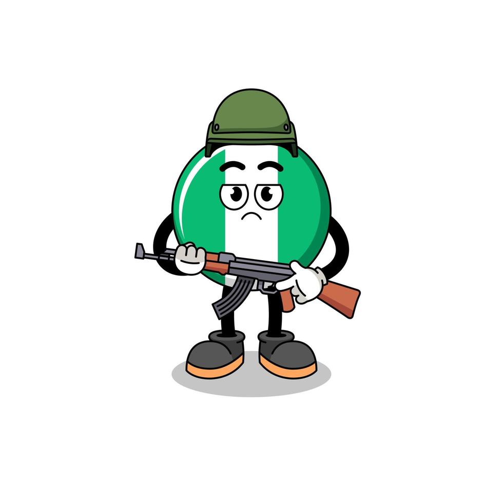 Cartoon of nigeria flag soldier vector
