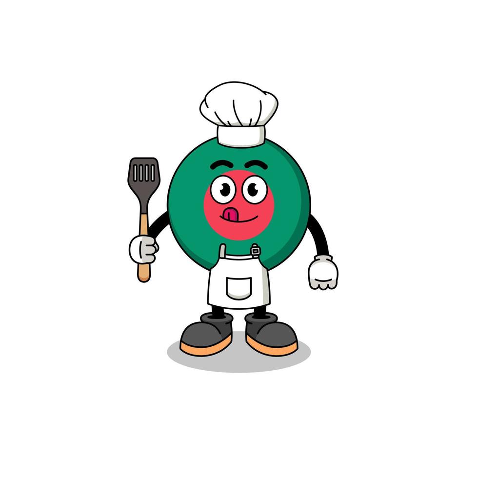 Mascot Illustration of bangladesh flag chef vector