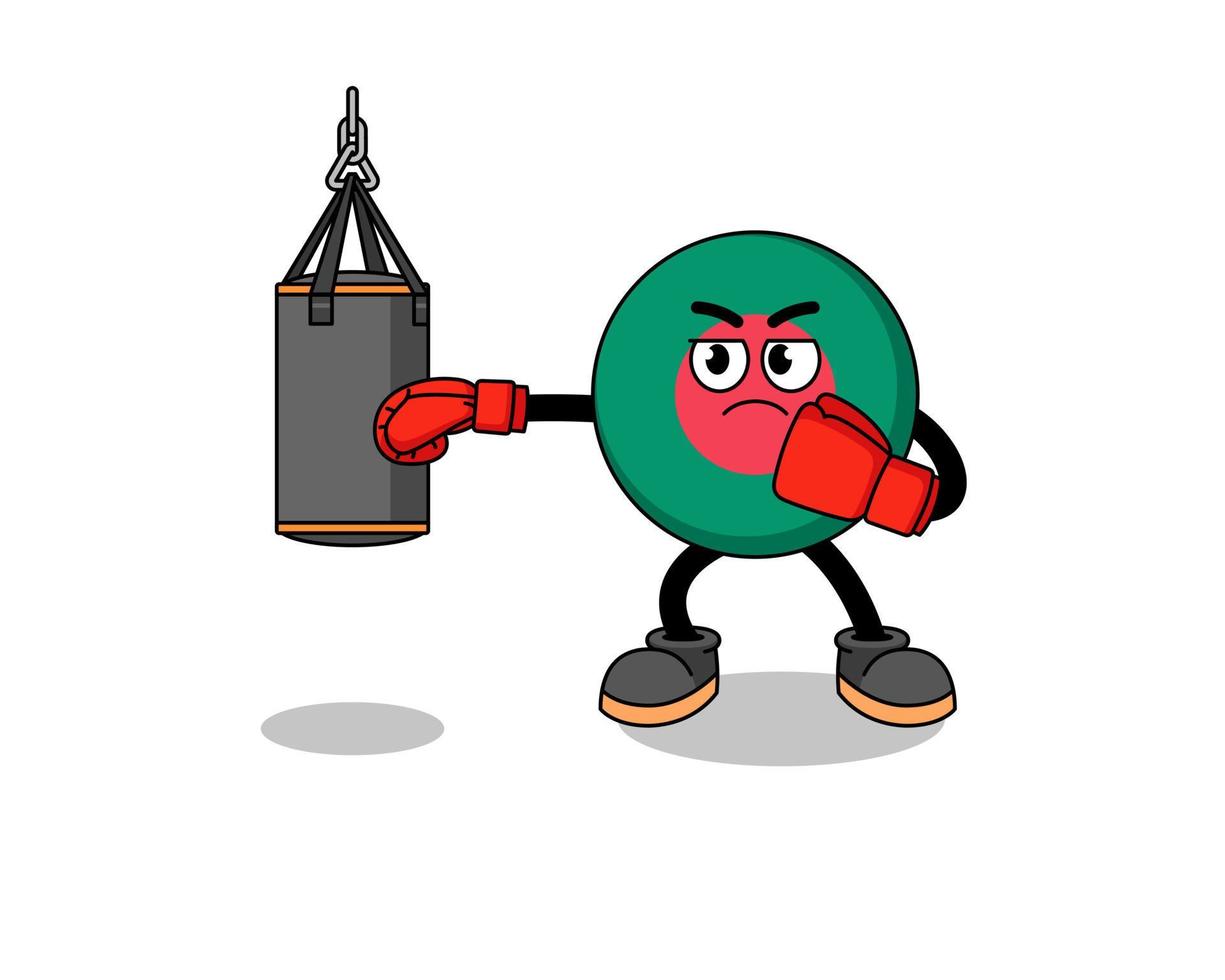 Illustration of bangladesh flag boxer vector