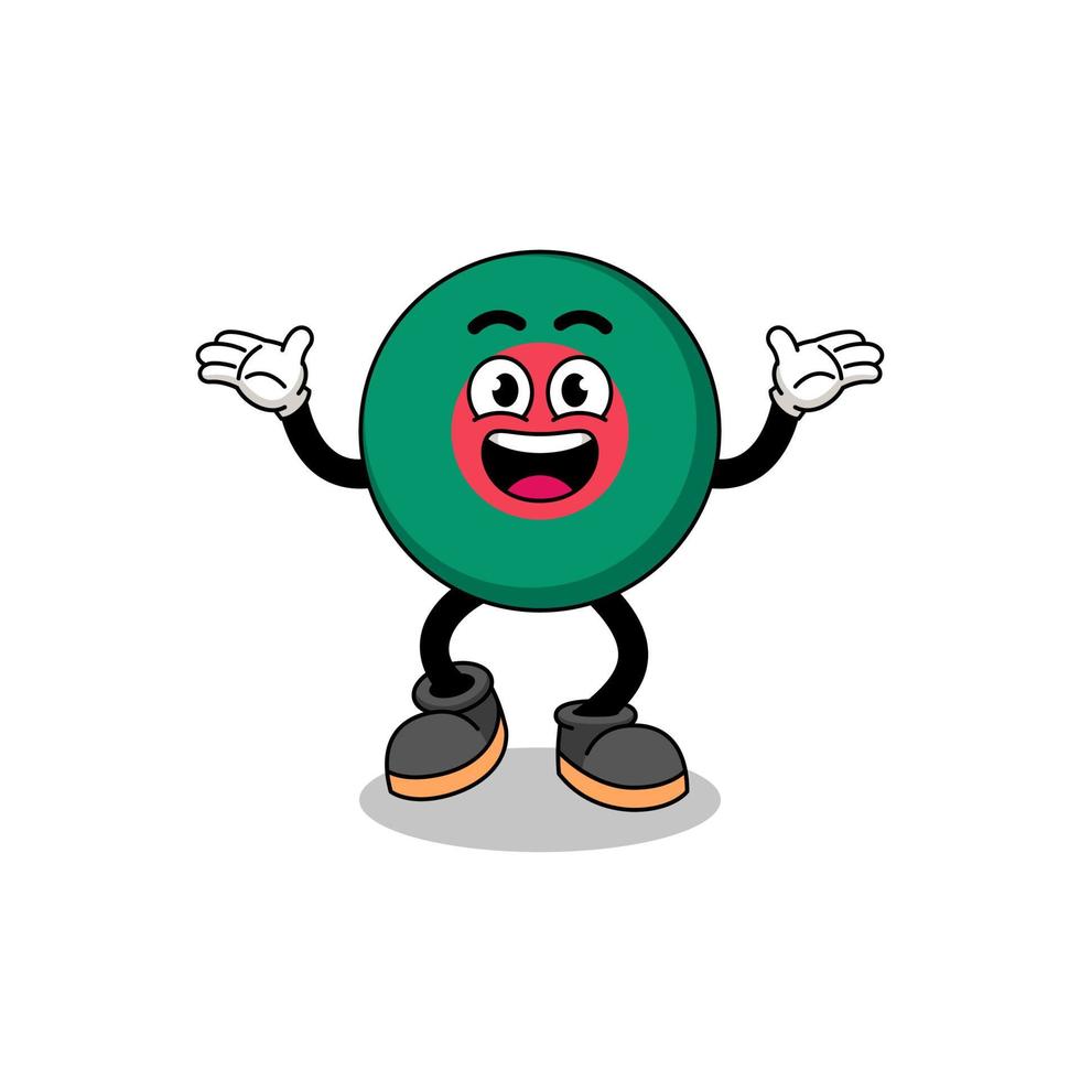 bangladesh flag cartoon searching with happy gesture vector