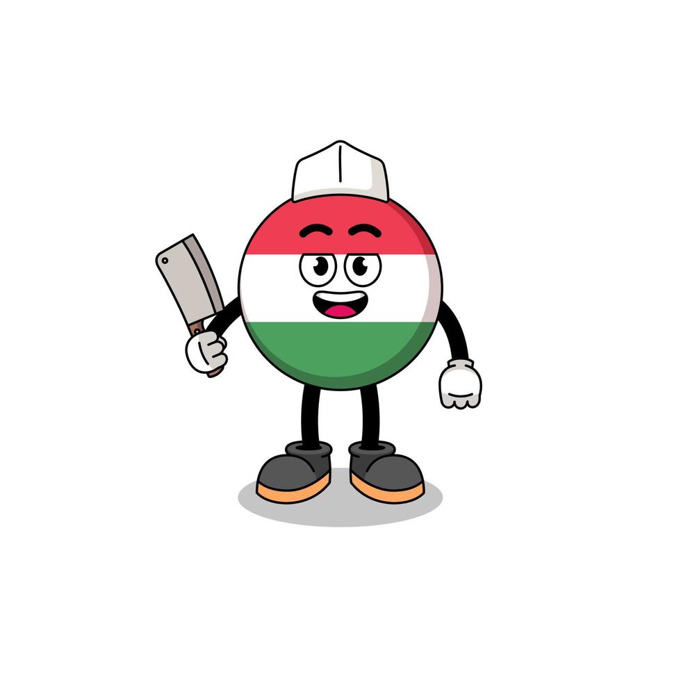 Mascot of hungary flag as a butcher vector