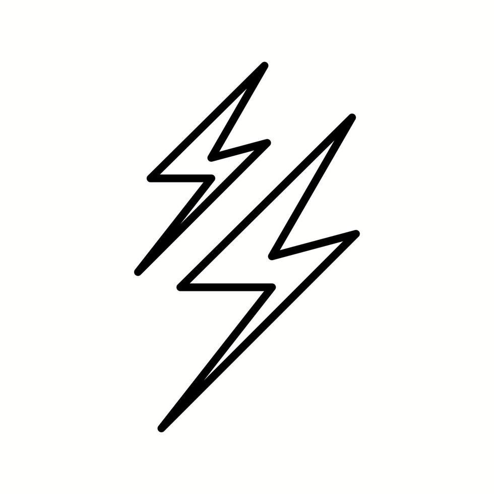 Unique Lightning Vector Line Icon