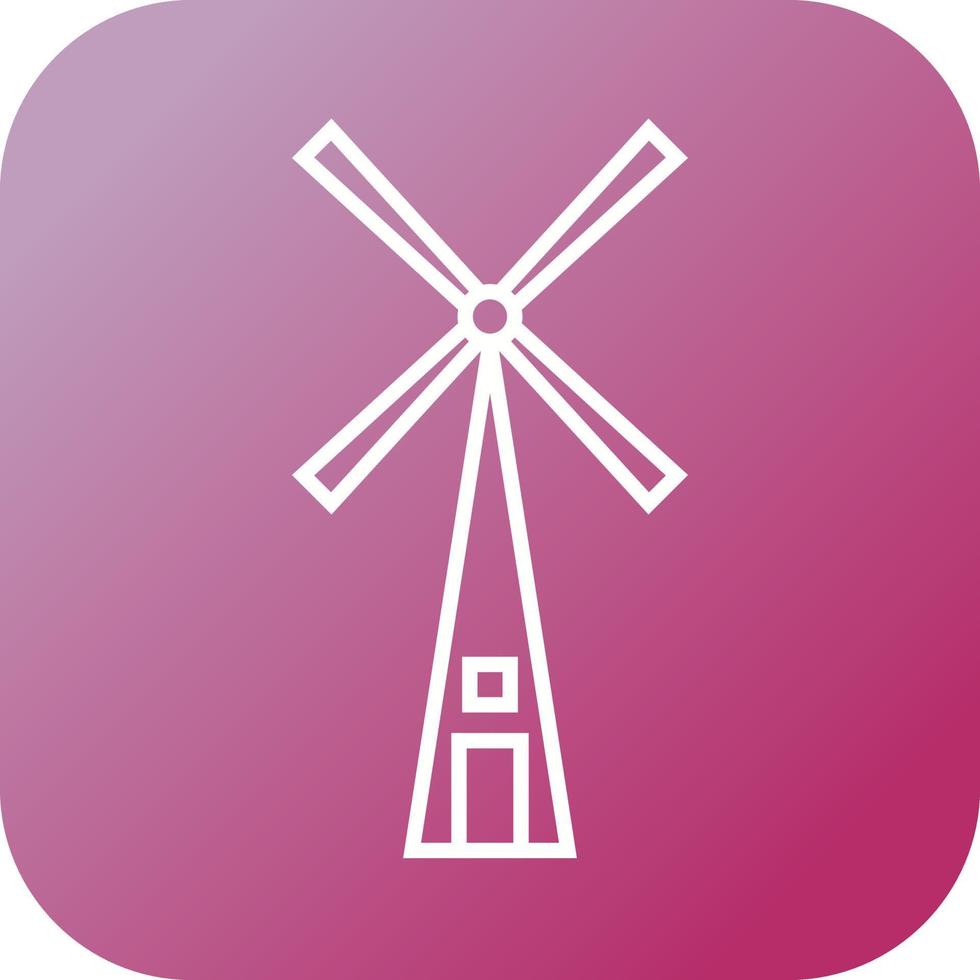 Unique Windmill Vector Line Icon