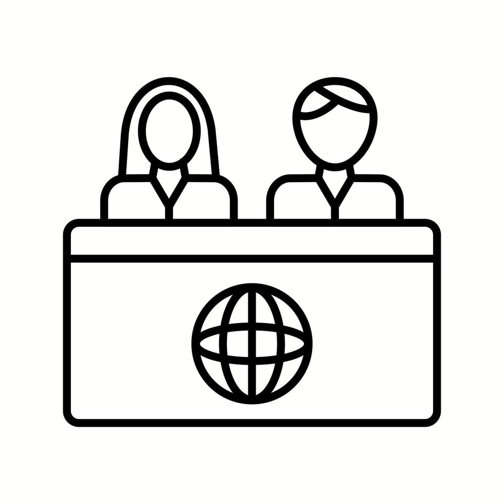 Unique Anchors On News Desk Vector Line Icon