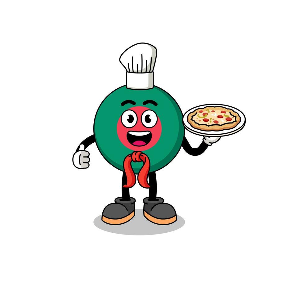 Illustration of bangladesh flag as an italian chef vector