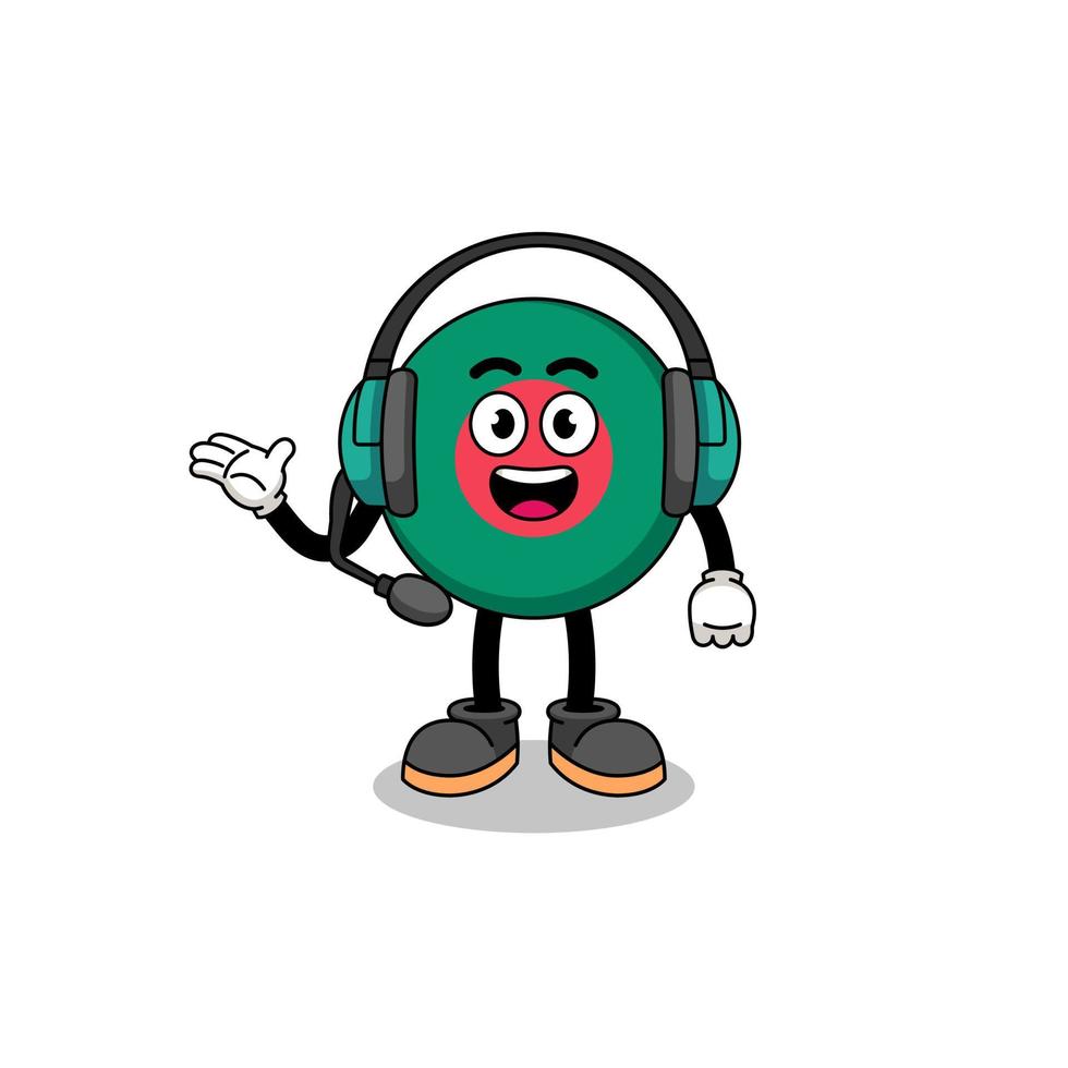 Mascot Illustration of bangladesh flag as a customer services vector