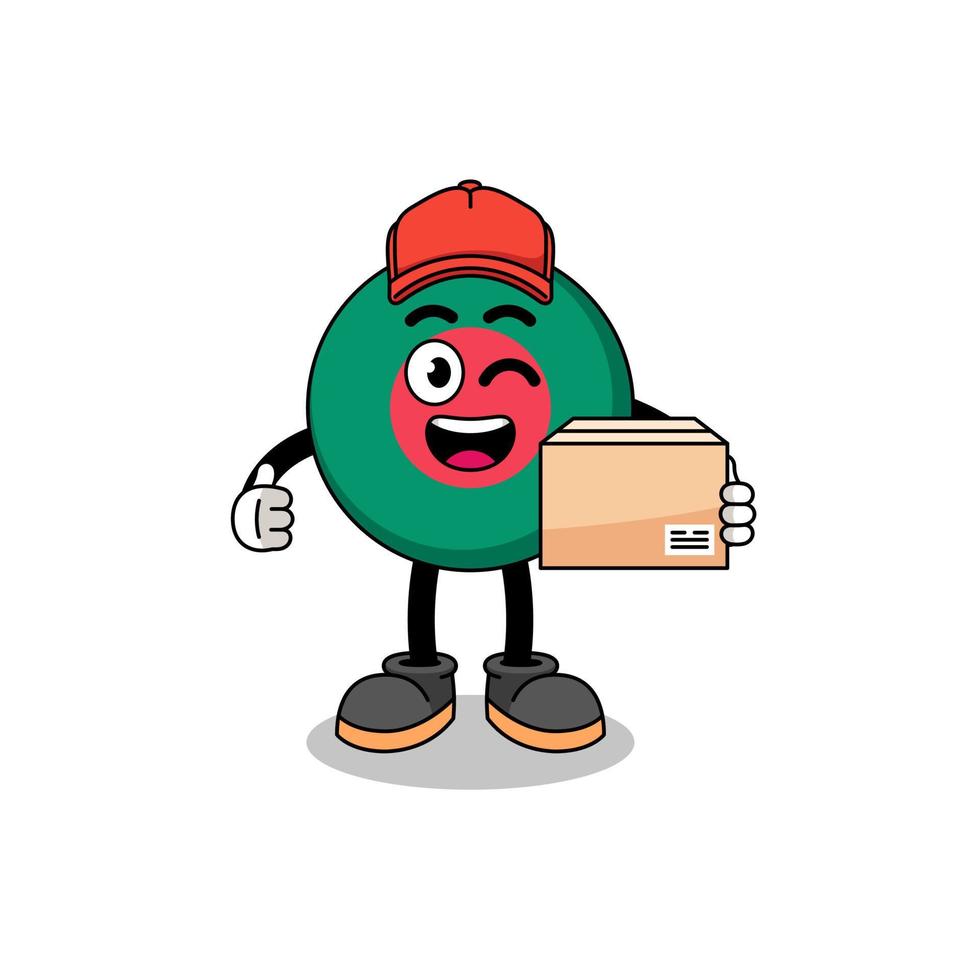 bangladesh flag mascot cartoon as an courier vector