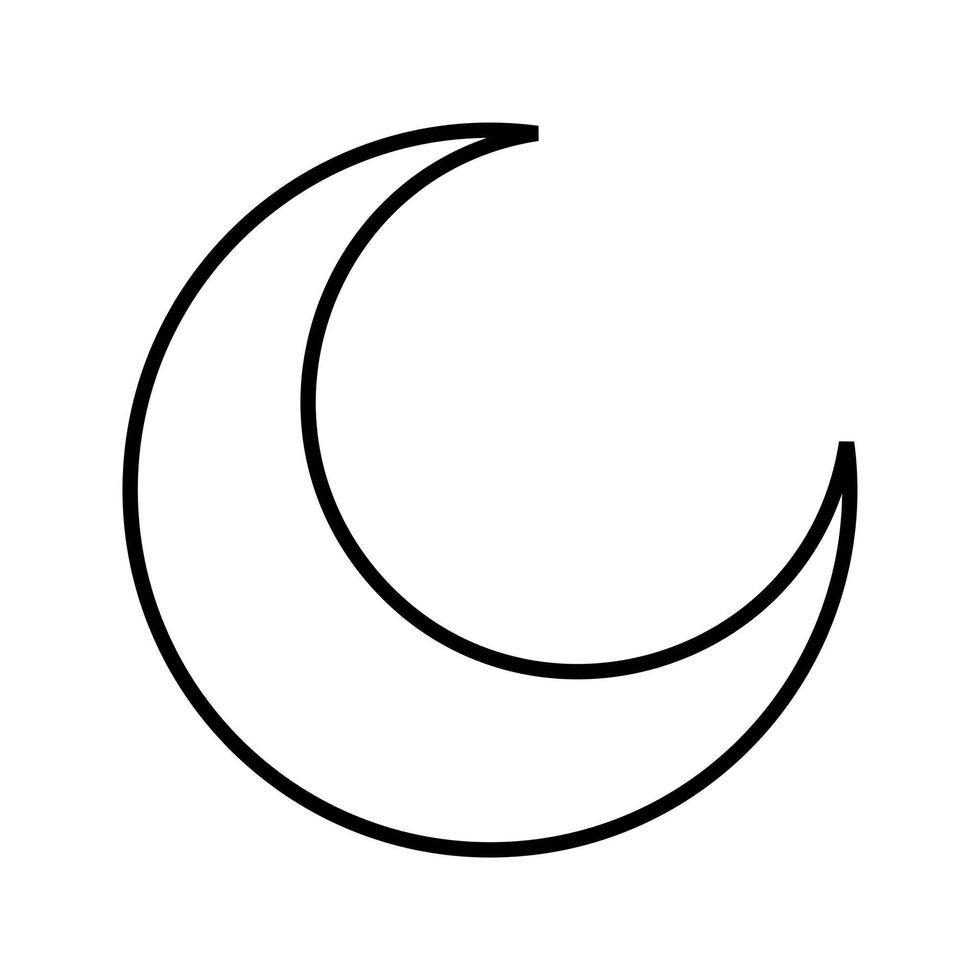icono de línea de vector de media luna única