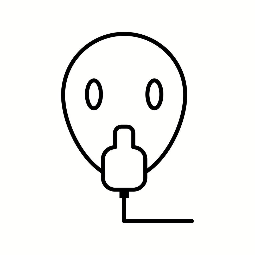 Unique Oxygen Mask Vector Line Icon