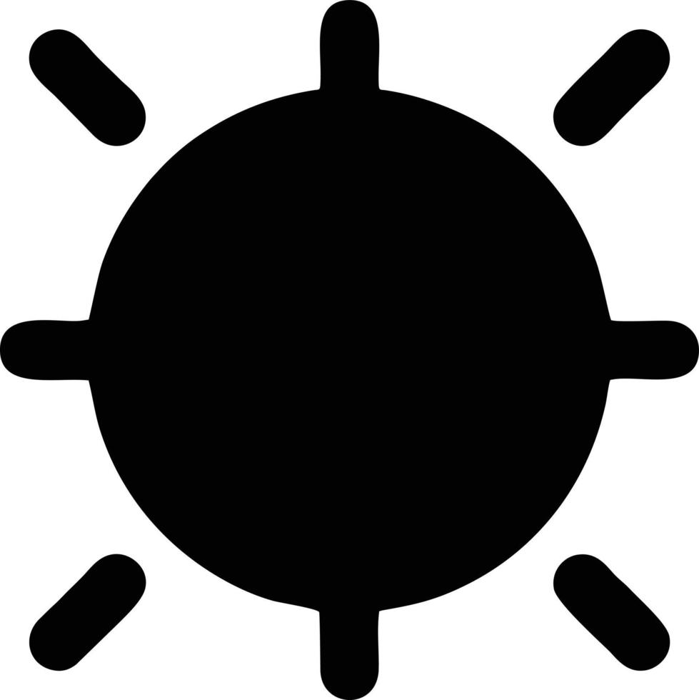 sun icon in white background, illustration of sun icon symbol in black on white background vector