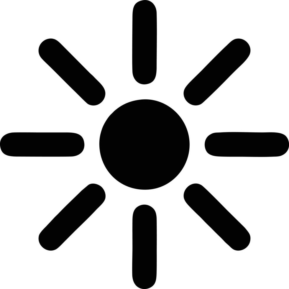 sun icon in white background, illustration of sun icon symbol in black on white background vector