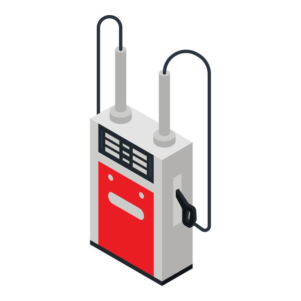 Petrol station icon, isometric style vector