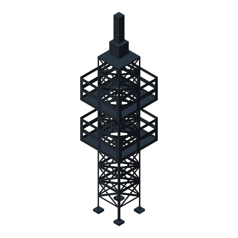 Desert petrol tower icon, isometric style vector