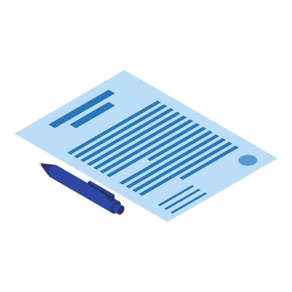Works paper icon, isometric style vector