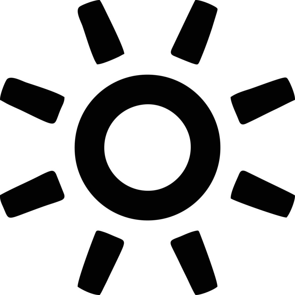 sun icon in white background, illustration of sun icon symbol in black on white background vector