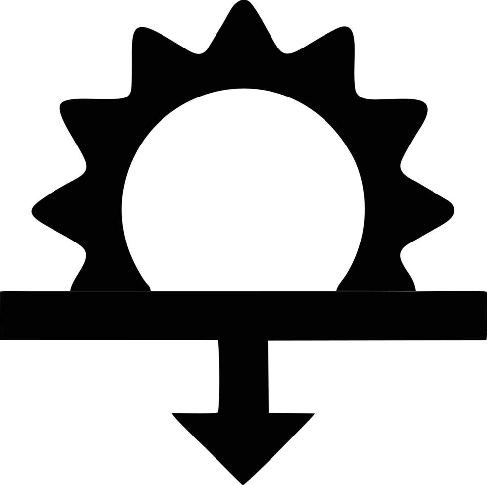 icono de sol en fondo blanco, ilustración del símbolo de icono de sol en negro sobre fondo blanco vector