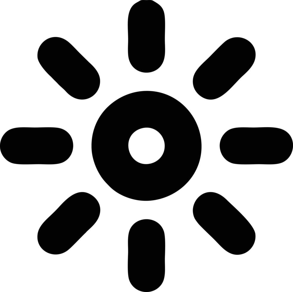 sun icon in white background, illustration of sun icon symbol in black on white background vector