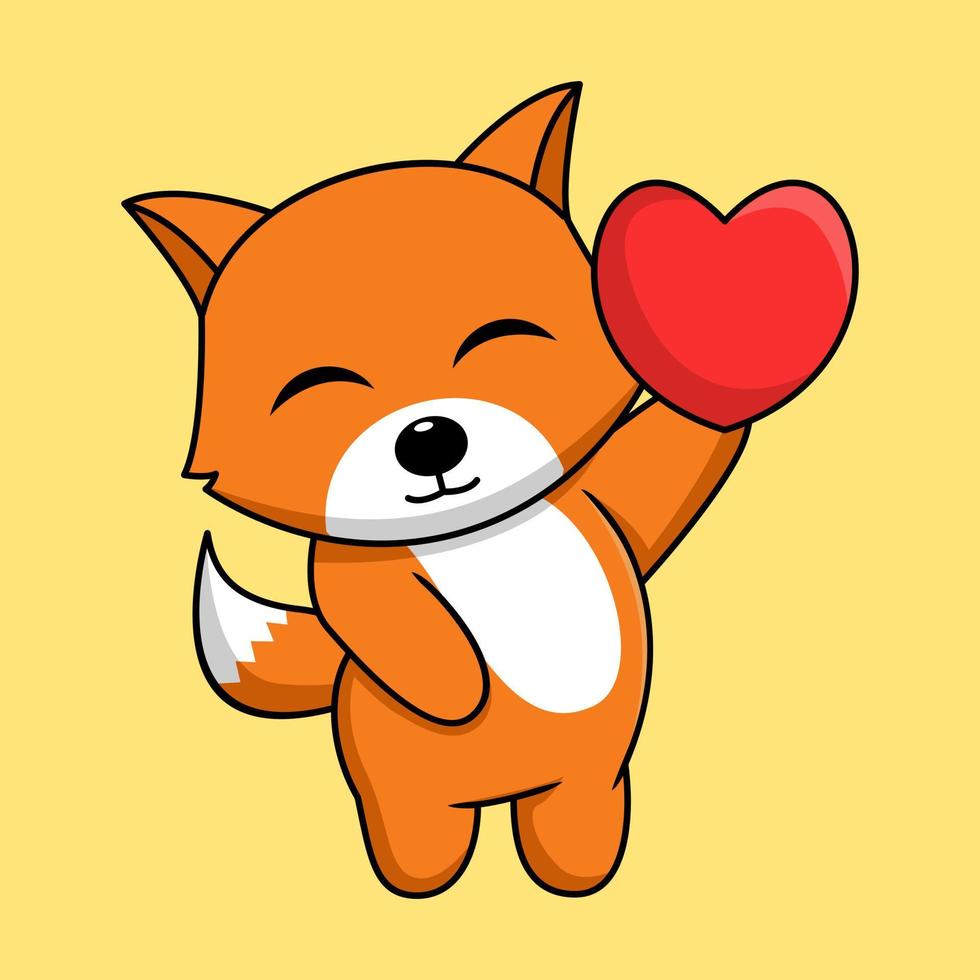 Vector illustration of cute and chubby fox