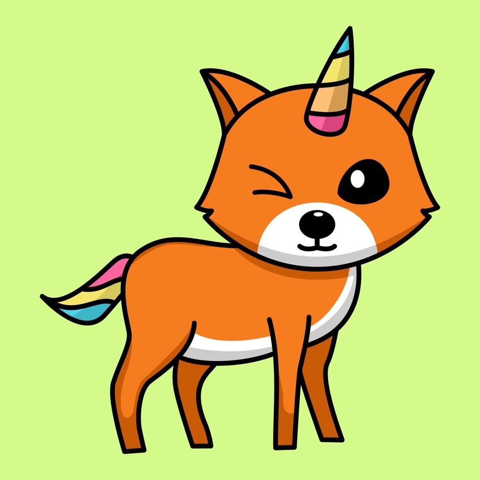 Vector illustration of cute and chubby fox