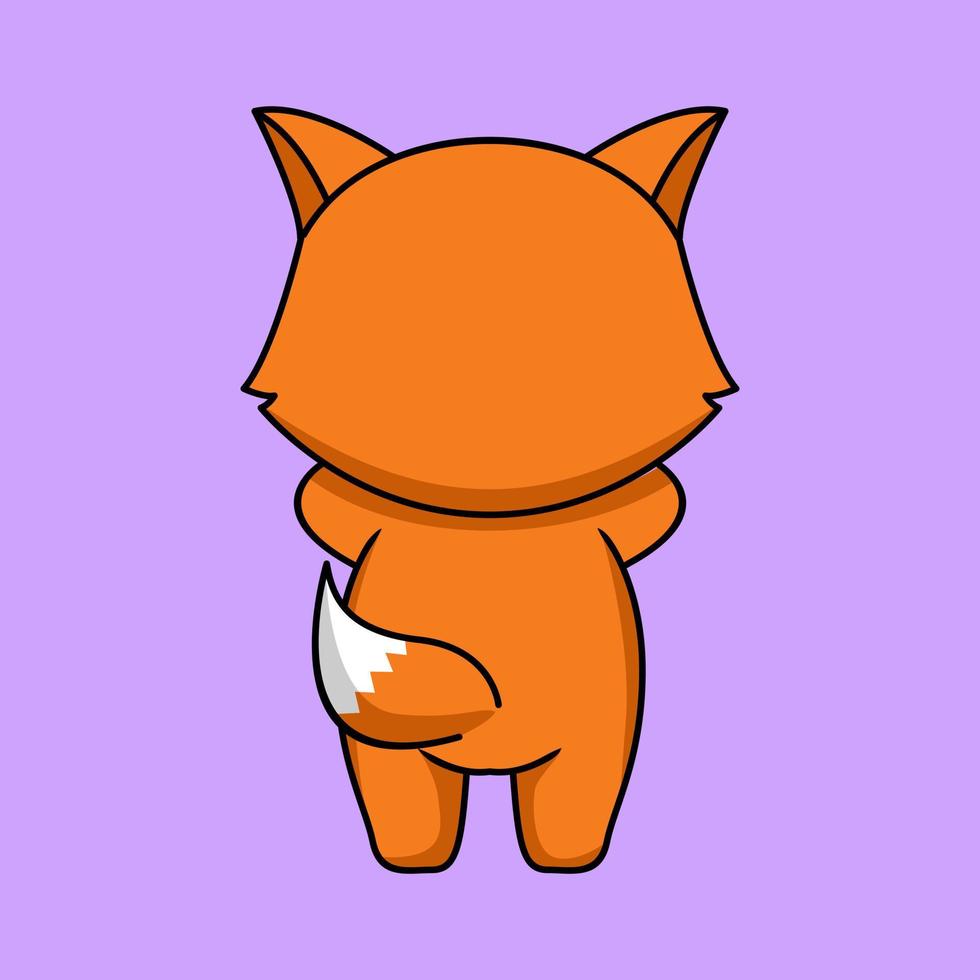 Vector illustration of cute and chubby fox