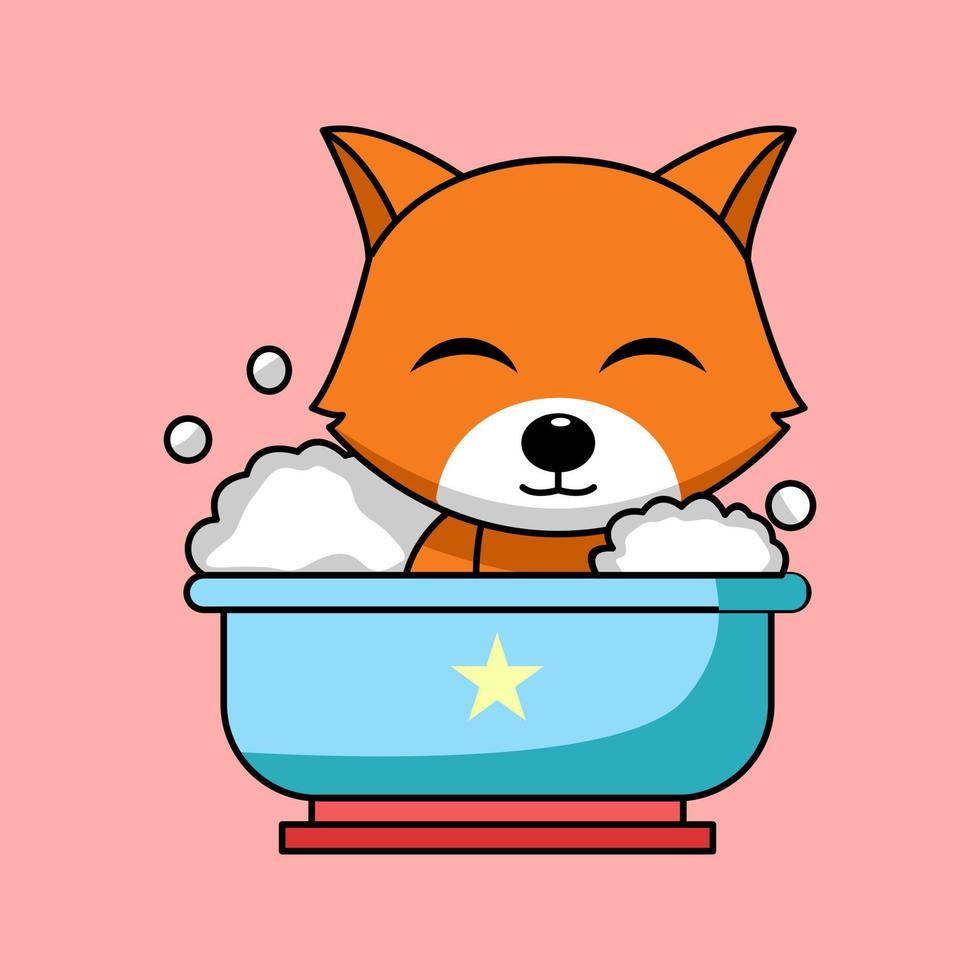 Vector illustration of cute and chubby fox