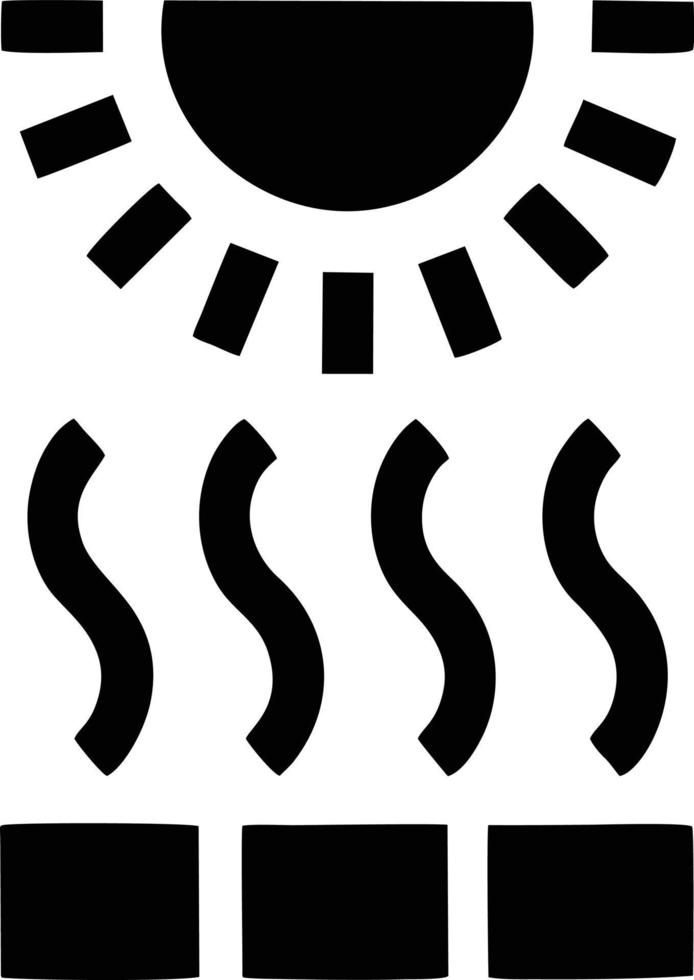 icono de sol en fondo blanco, ilustración del símbolo de icono de sol en negro sobre fondo blanco vector